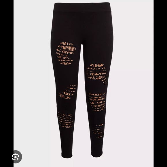 torrid Pants - Ripped Leopard Print Leggings